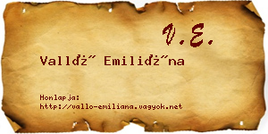 Valló Emiliána névjegykártya